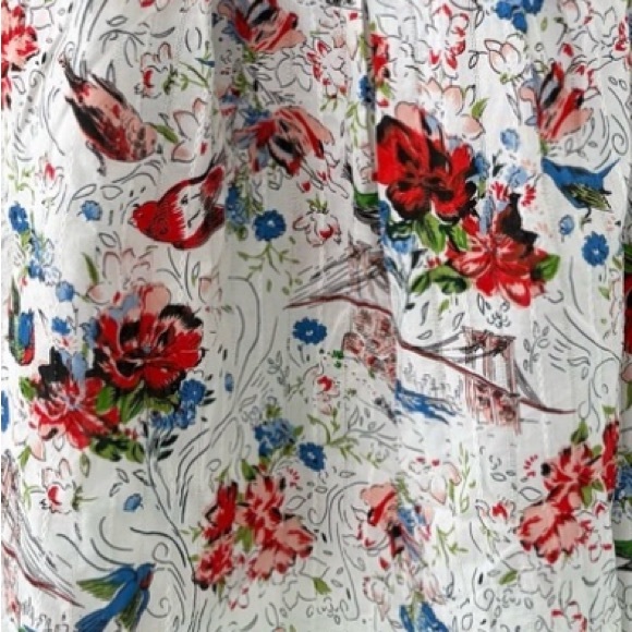 Anthropologie Eloise City Perch Camisole Floral Bird Print Spaghetti Strap Small - Picture 8 of 8